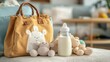 © Mas - Cozy nursery scene with plush toys and a milk bottle