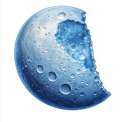 Wall Mural - Blue Moon Bite Digital Art Space Fantasy Illustration Celestial sky dark lunar stars night light