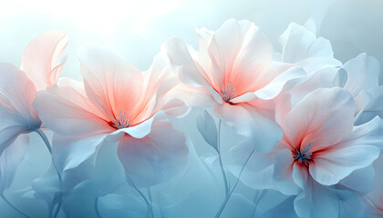 Wall Mural - softly blended floral design, flowing seamlessly across the frame , graphic, background
