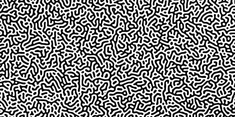 Wall Mural - abstract truing organic wallpaper turing reaction diffusion monochrome seamless pattern with chaotic