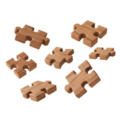 brown wooden toy puzzle pieces