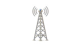 Isolated Silver Metal Communication Tower