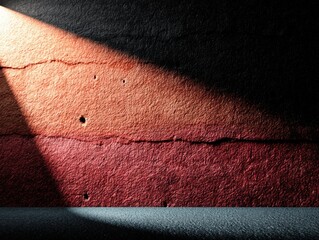 Poster - Abstract Light and Shadow Play on Textured Wall with Warm Tones