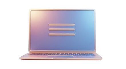 isolated modern laptop displaying a sleek digital menu interface