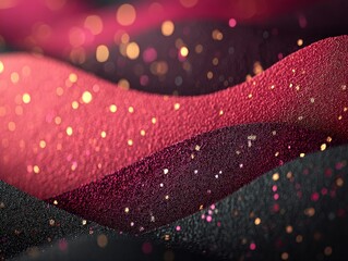 Poster - Abstract Waves of Colorful Textures with Glittering Particles