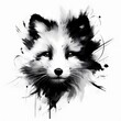 © 기홍 한 - 역동적인 잉크 분사 표현을 한 북극여우 흑백 추상화, jpeg (A Arctic fox black-and-white abstraction with dynamic ink jet expression, jpeg)