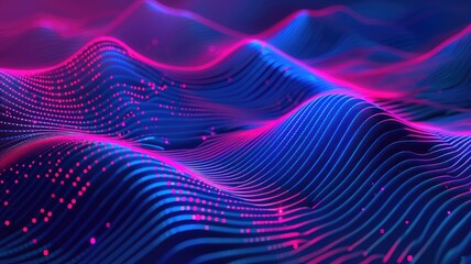 abstract digital shape or line of technological cyber style particle design connect in surreal elect
