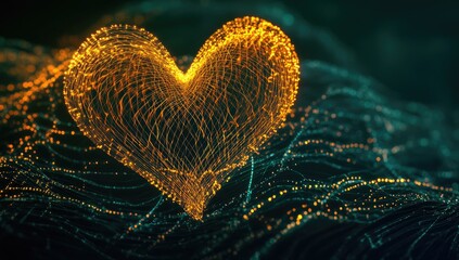 Golden heart of light, intricate design