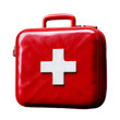 © john - Compact red first aid kit for emergencies. transparent background