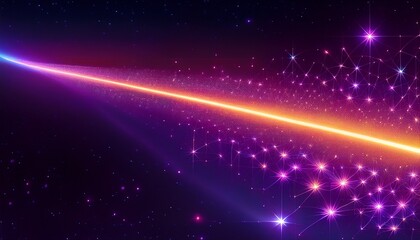 Wall Mural - a long purple line of stars with a bright orange line in the middle