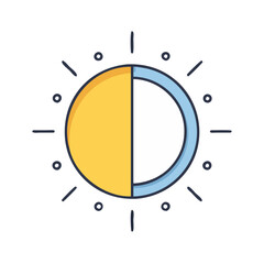 Wall Mural - download sun icon vector illustration with light and dark side for weather forecast design concept