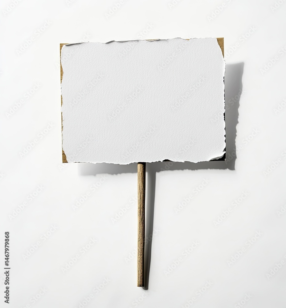 Blank protest sign, white paper on cardboard Stock Photo | Adobe Stock