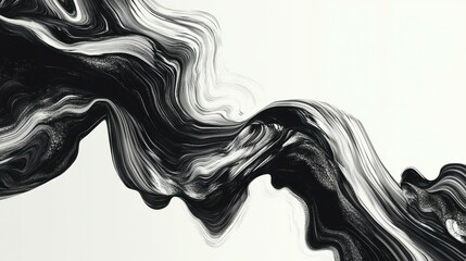 Wall Mural - Abstract black and white design. AI.