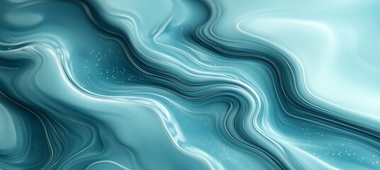 Wall Mural - gentle fluid waves abstract background in green tones with soft gradient and dynamic texture