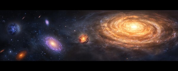 Wall Mural - galactic collision depiction