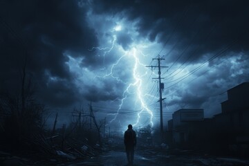 Wall Mural - a character discovers they can harness the energy of lightning--but only during specific storms