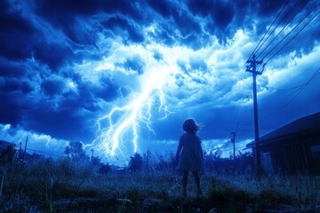 Wall Mural - a character discovers they can harness the energy of lightning--but only during specific storms