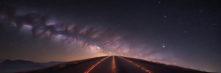 Wall Mural - Celestial light streak, stars glittering, cosmic path , photography, abstract, image