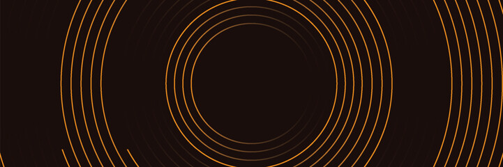 Wall Mural - 3d brown lines techno abstract background overlap layer on dark space with circles shapes effect dec