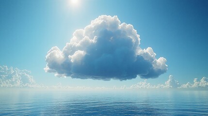 Wall Mural - vast cloud over tranquil ocean
