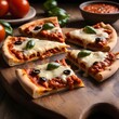 © surasak - Delicious Pizza Slices with Melted Cheese and Olives