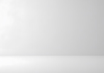 Wall Mural - empty white studio room with seamless background, minimalist backdrop ideal for product photography,