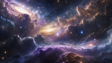 Wall Mural - cosmic art, science fiction wallpaper illustrating the beauty of deep space, featuring billions of g