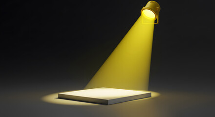 Wall Mural - spotlight shining brightly on empty stage platform, perfect for product showcase and presentation vi