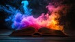 © Dece Std - Open book shrouded in colorful smoke