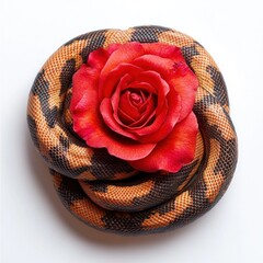 Wall Mural - Closeup of a stunning vibrant red rose in full bloom showcasing its lush velvety petals and delicate intricate texture  This floral masterpiece captures the beauty elegance