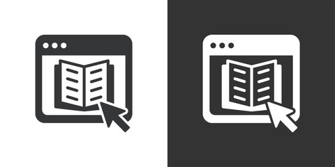 Wall Mural - e-learning icon. solid glyph series icon
