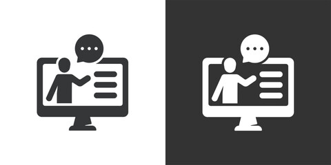 Sticker - online teaching icon. solid glyph series icon