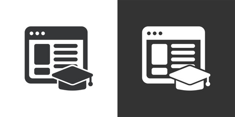 Wall Mural - e-learning icon. solid glyph series icon
