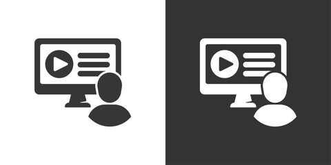 Wall Mural - video tutorial icon. solid glyph series icon