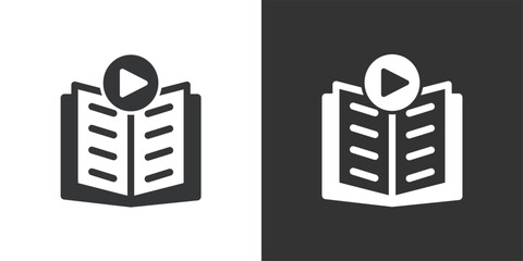 Wall Mural - audio book icon. solid glyph series icon