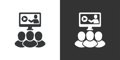 Wall Mural - video tutorial icon. solid glyph series icon