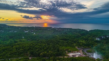 Sticker - Cloudscape Over The Sea In Bali Indonesia At Sunset - Timelapse