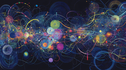 Wall Mural - intricate interconnected circles lines