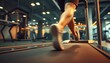 © Kurnia - A dynamic image capturing a motion blur of legs running on a treadmill