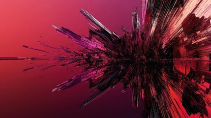 Wall Mural - abstract graphic composition showing an explosive structure and gradient colors