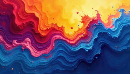 Wall Mural - abstract swirling vibrant paint, dynamic color explosion, textured art , color, paint