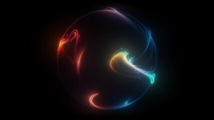 Wall Mural - dynamic sphere of swirling, colorful energy streams in a seamless loop, perfect for futuristic and a
