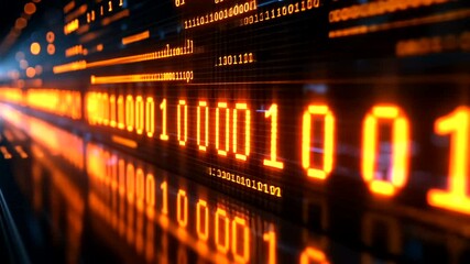 Digital display showing binary code