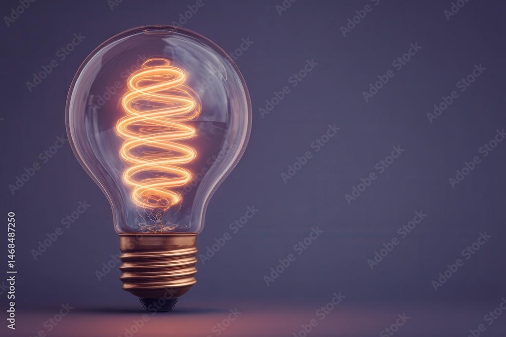 A stylish light bulb sits on a flat surface, casting a warm glow. Its unique spiral filament creates an artistic effect, enhancing the ambiance of the surrounding area.