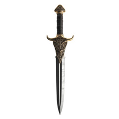 ornate dagger fantasy weapon gold detail black background