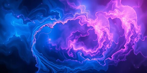 Wall Mural - abstract cosmic nebula swirls, vibrant blues, purples, and pinks, artwork, digital