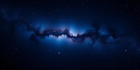 Wall Mural - abstract dark blue nebula, cosmic dust and stars, celestial, fantasy