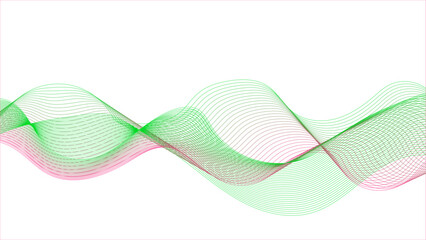 Wall Mural - subtle green wave on white.elegant green wave artwork.