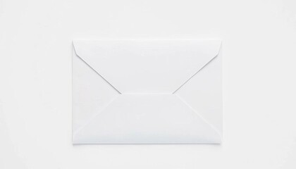 Wall Mural - A pristine, blank white envelope, unopened, against a pure white backdrop, object, message
