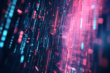 Abstract Digital Data Stream Background Pink Blue